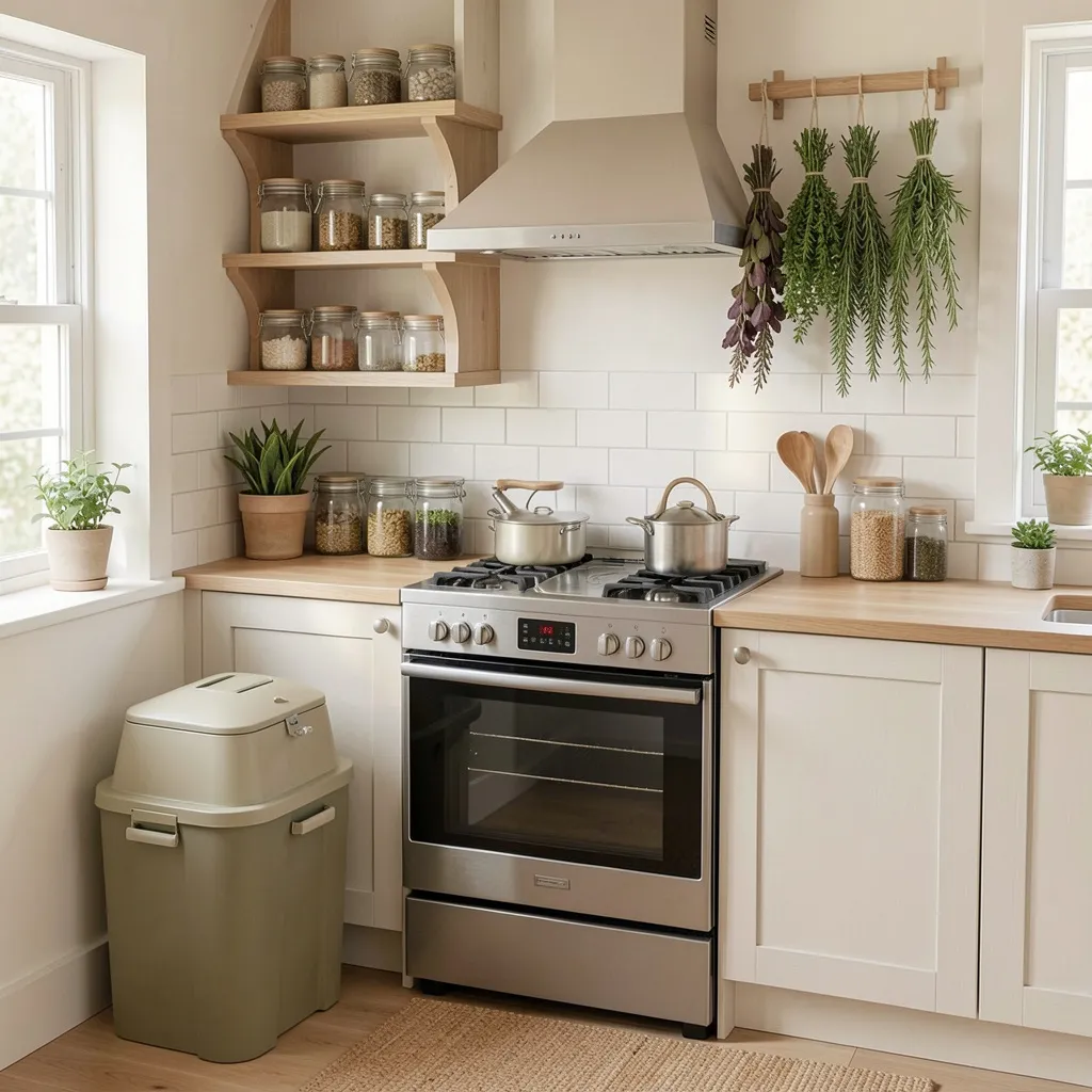 Compact kitchen with sustainable tools